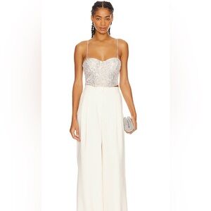 For Love And Lemons Revolve Silver Sequin Top